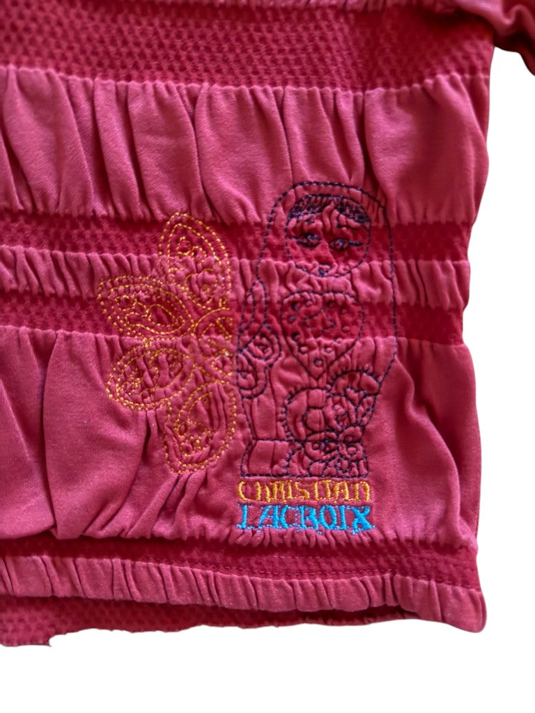 Gilet froncé rouge - 12 mois