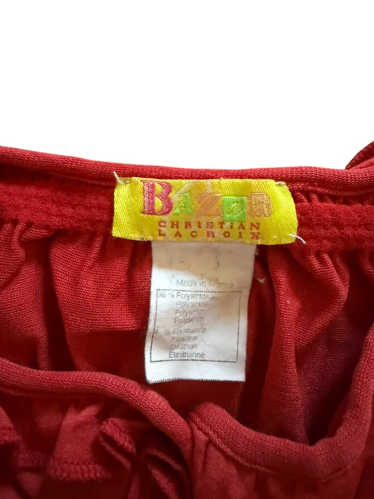 Gilet froncé rouge - 12 mois