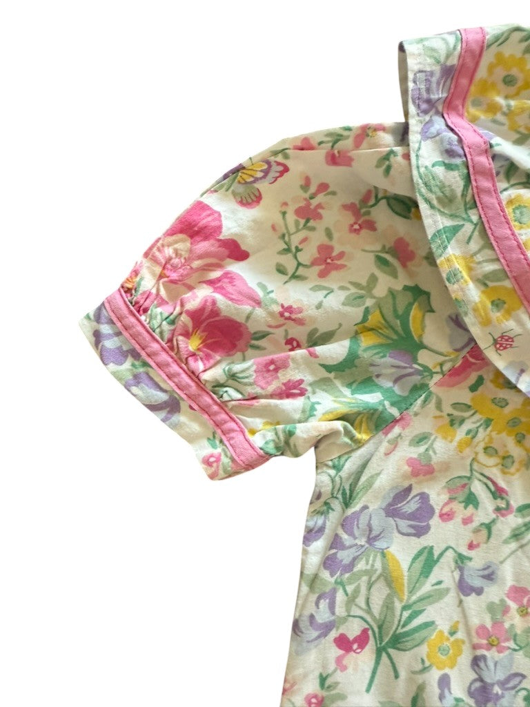 Combinaison fleurie col volant - 3 ans