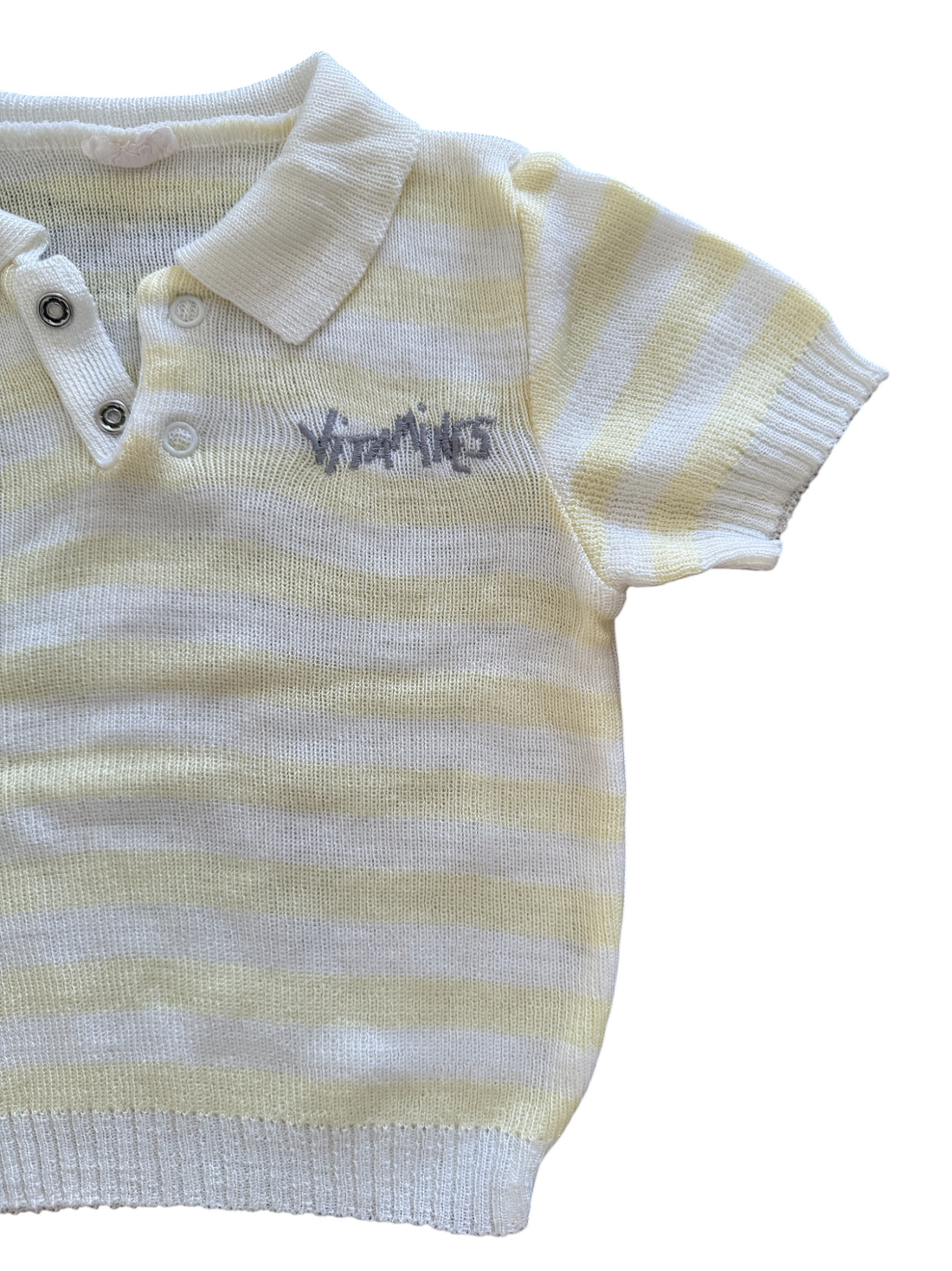 Polo maille rayé vitamines jaune - 9 mois