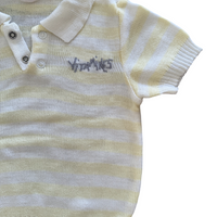 Polo maille rayé vitamines jaune - 9 mois