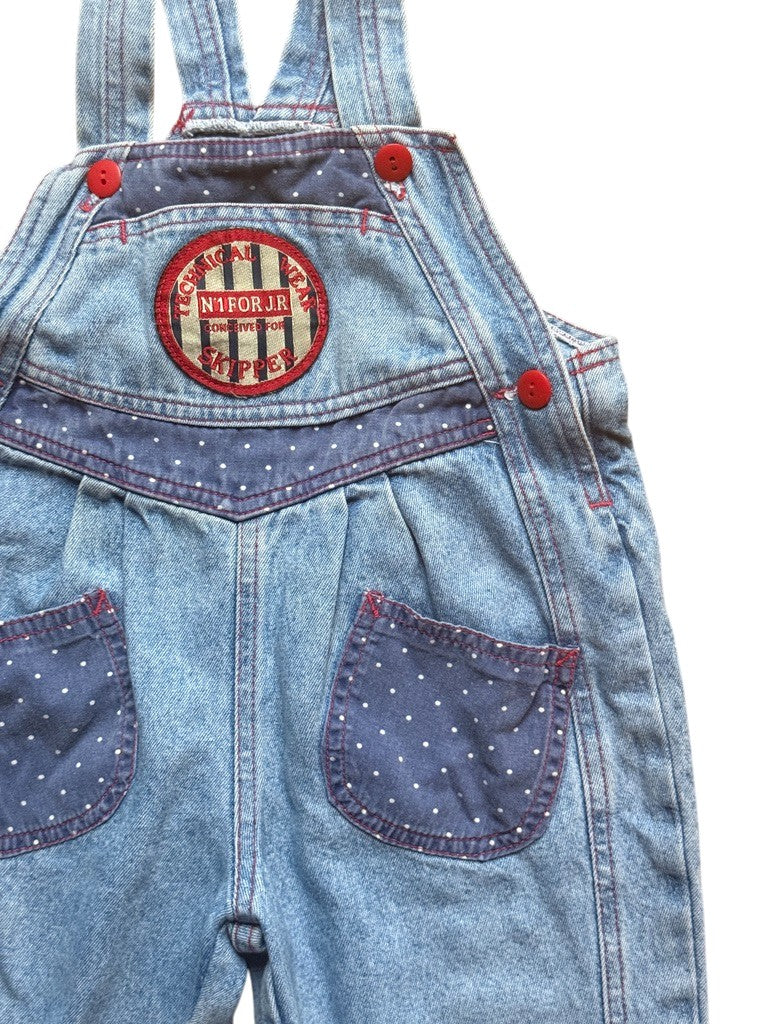 Salopette denim pois - 24 mois