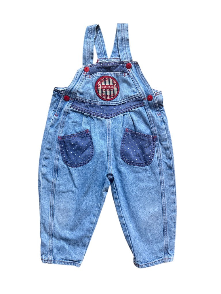 Salopette denim pois - 24 mois