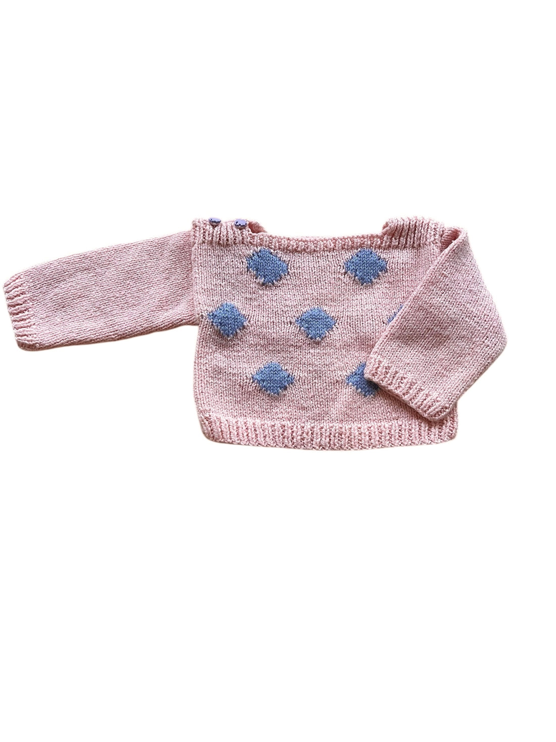 Pull losange rose et bleu - 9 mois