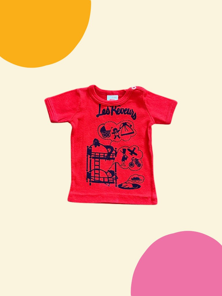 T-shirt Les Rêveurs rouge - 6 mois