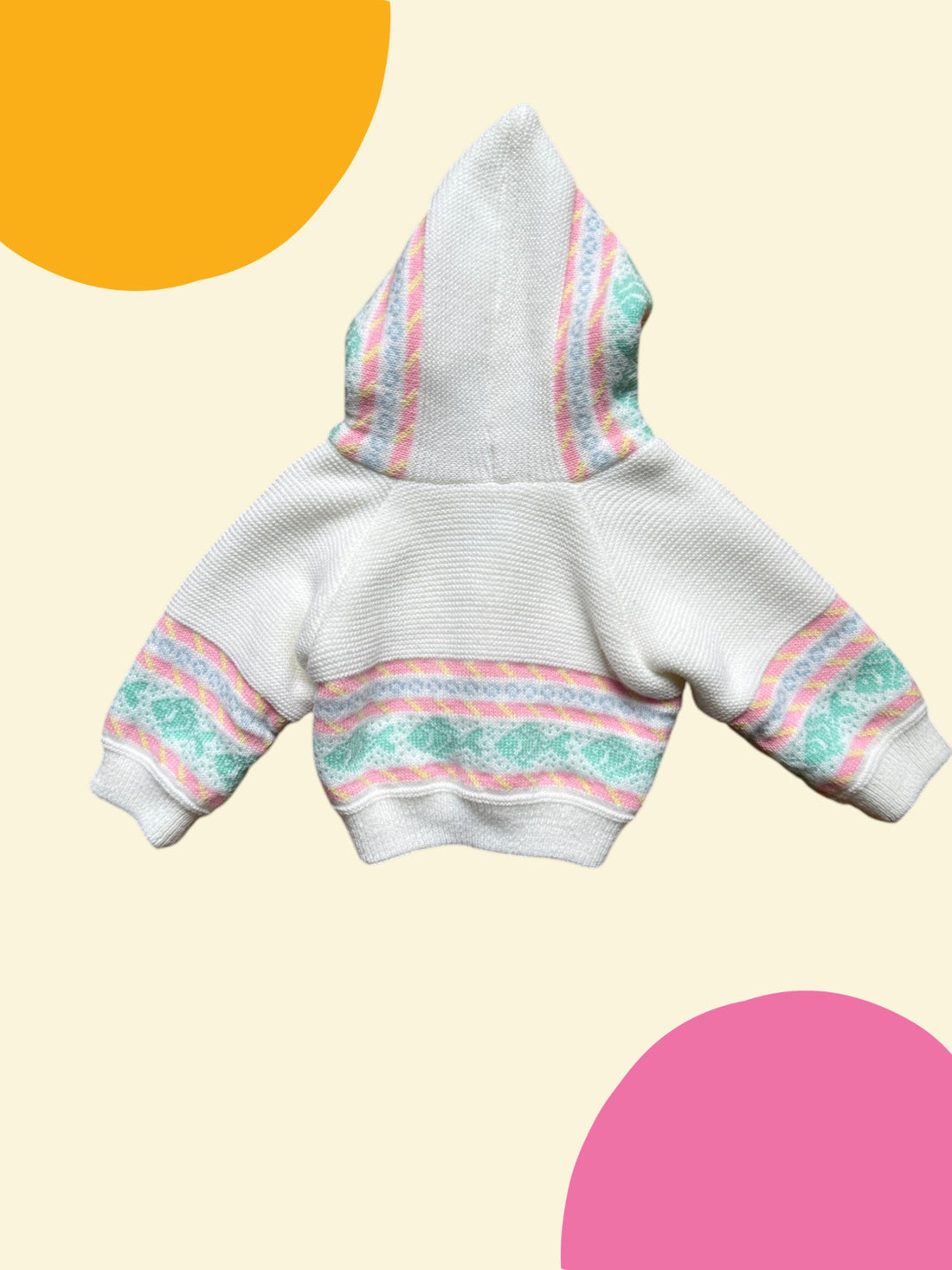 Gilet point mousse rayé pastel - 3 mois