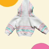 Gilet point mousse rayé pastel - 3 mois