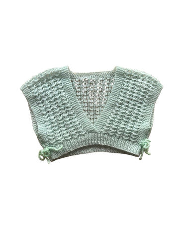 Boléro tricot vert pastel - 12 mois