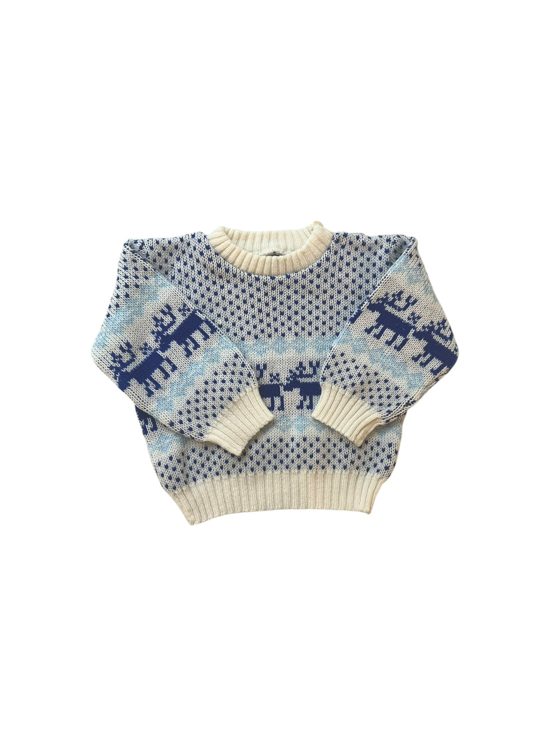 Pull jacquard rennes bleu - 6 mois