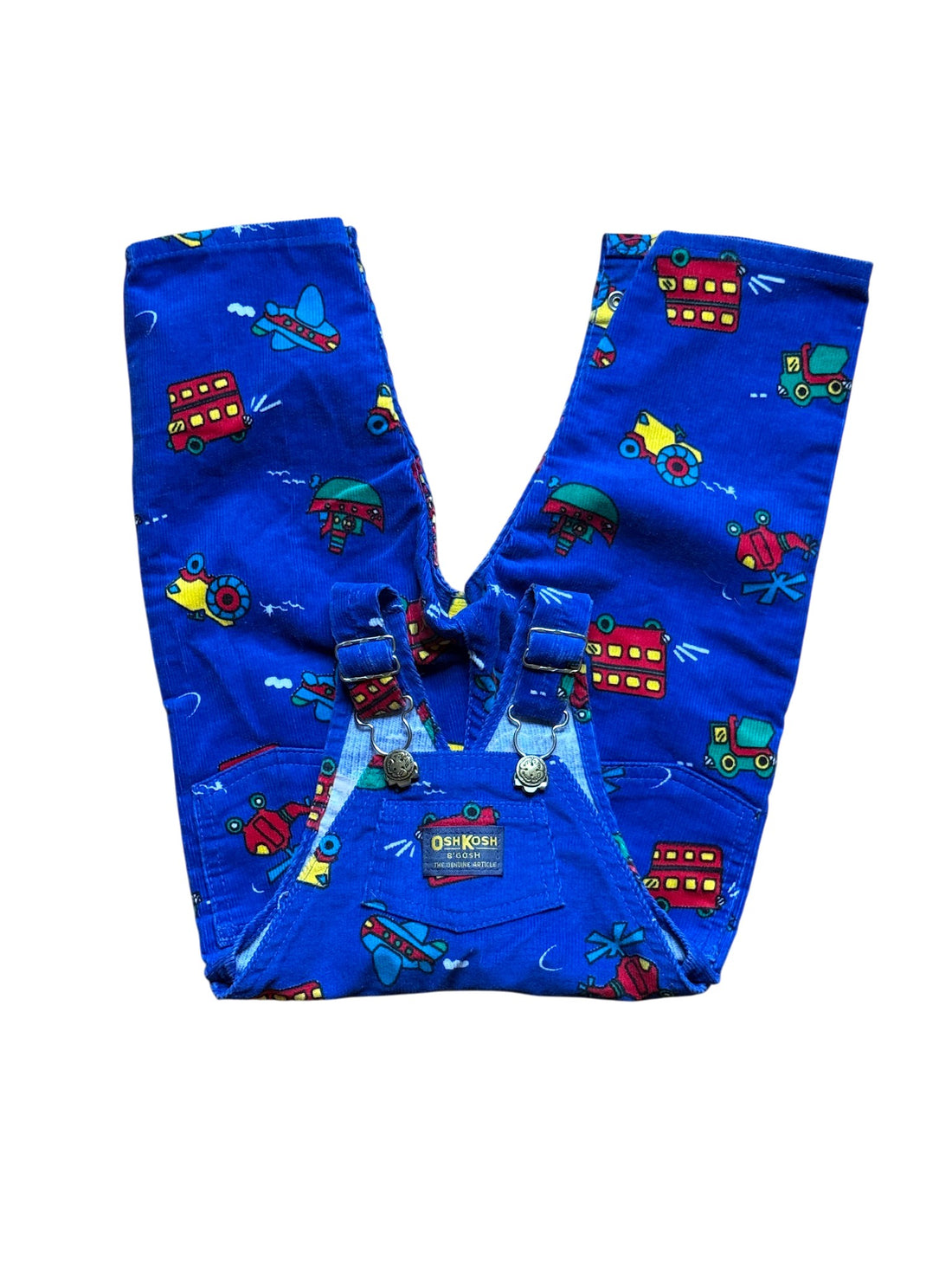 Salopette velours vehicules bleue - 18 mois