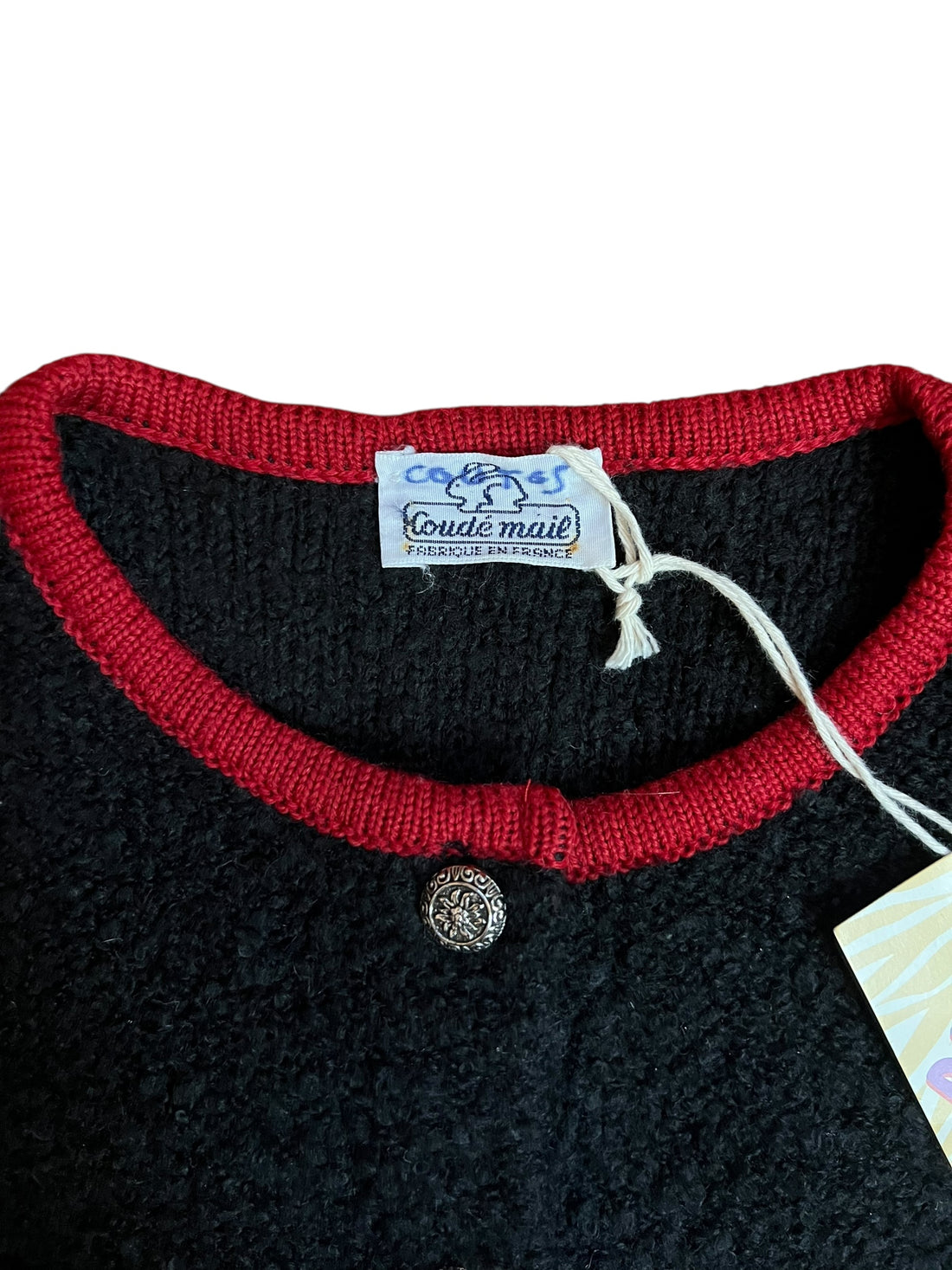 Gilet avec laine bouillie noir - 6 ans