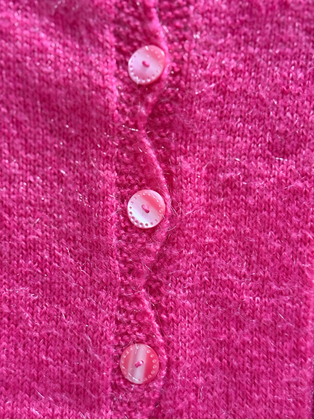 Gilet laine ajouré rose - 6/7 ans