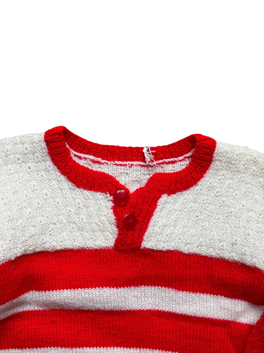 Pull rayé rouge et blanc - 24 mois