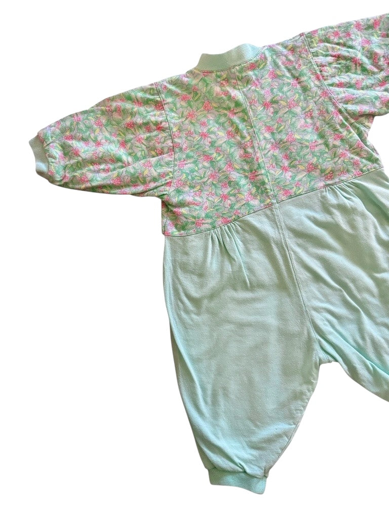 Combi molletonnée éléphant rose - 12 mois