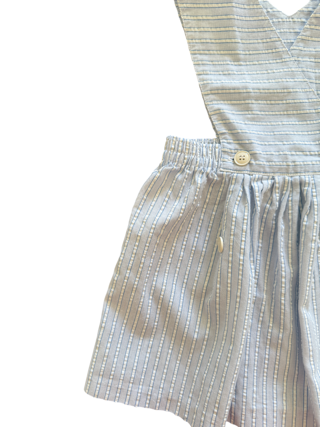 Jupe bretelles rayée bleue - 18 mois
