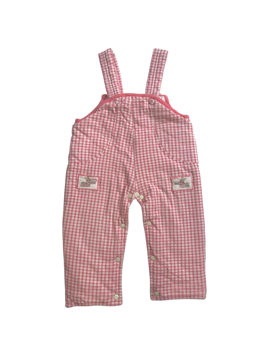 Ensemble gilet + salopette rose - 6 mois