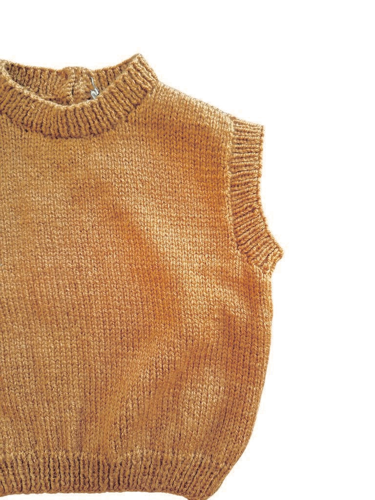 Pull sans manches marron - 24 mois