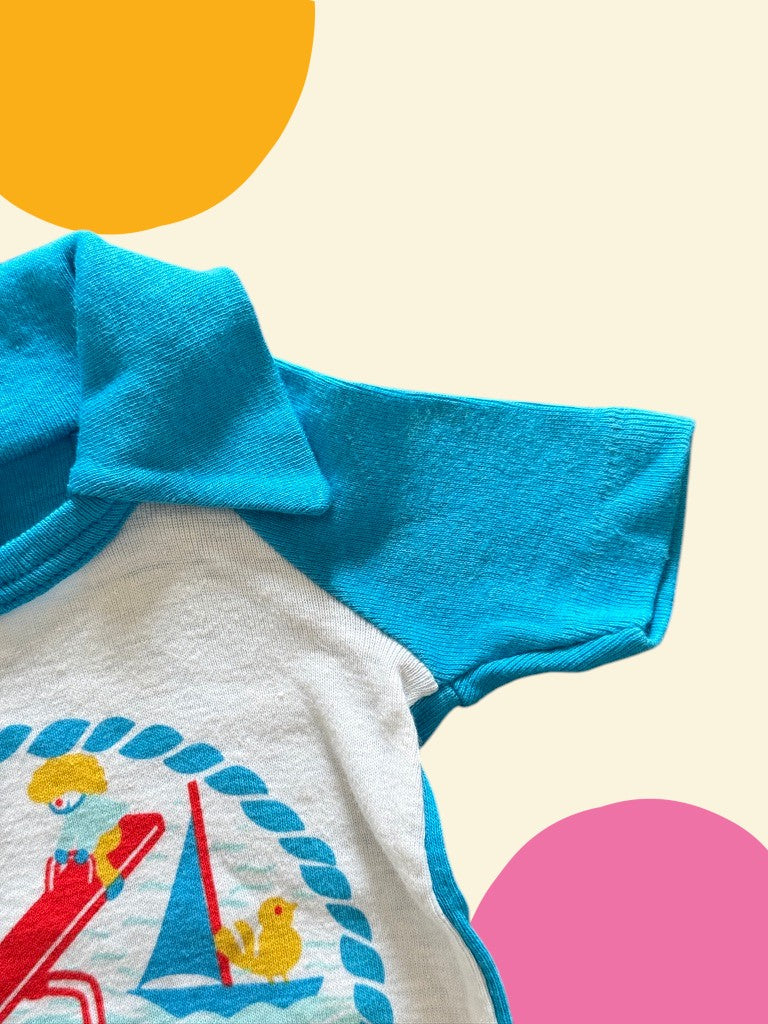 Ensemble court bleu plage - 6 mois