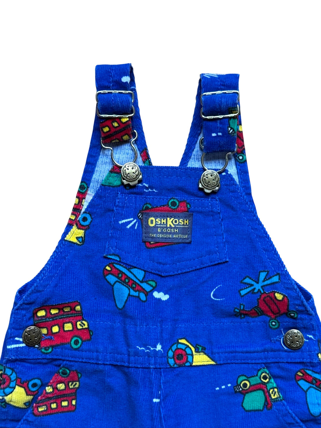 Salopette velours vehicules bleue - 18 mois