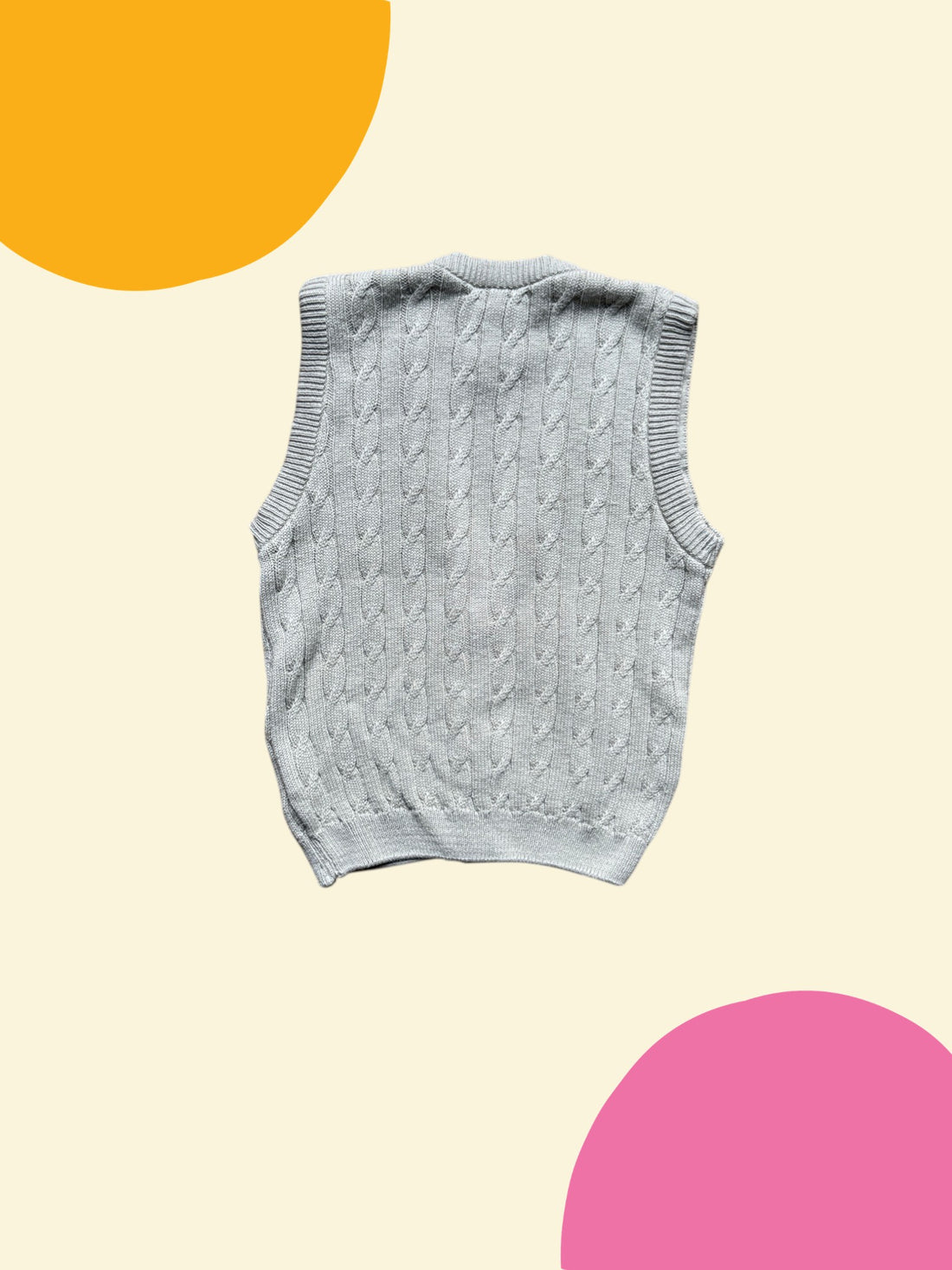 Gilet sans manches torsadé beige - 8 ans