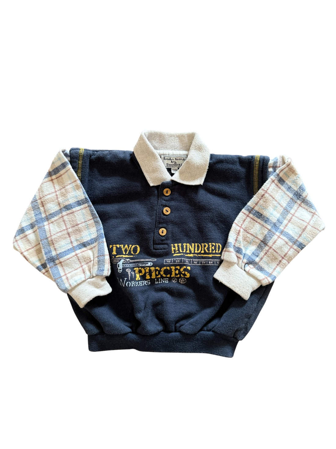 Sweat polo bi-matières - 24 mois