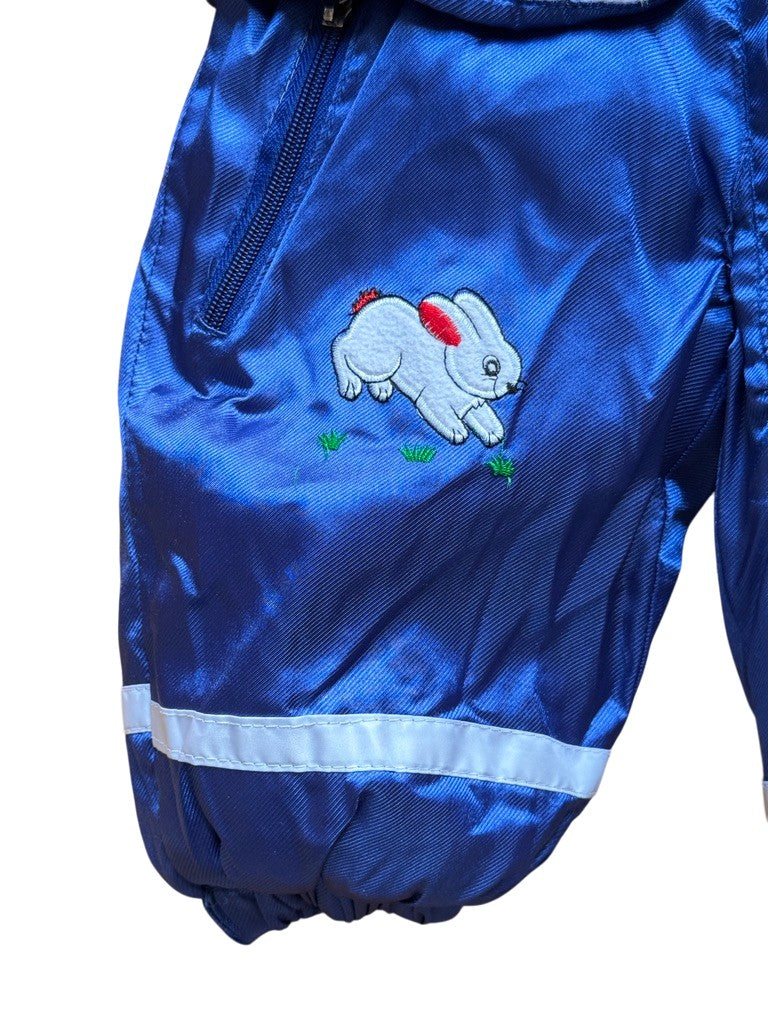 Combi pilote satinée broderies lapins - 3 mois