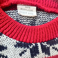 Pull d'hiver rouge - 6 mois