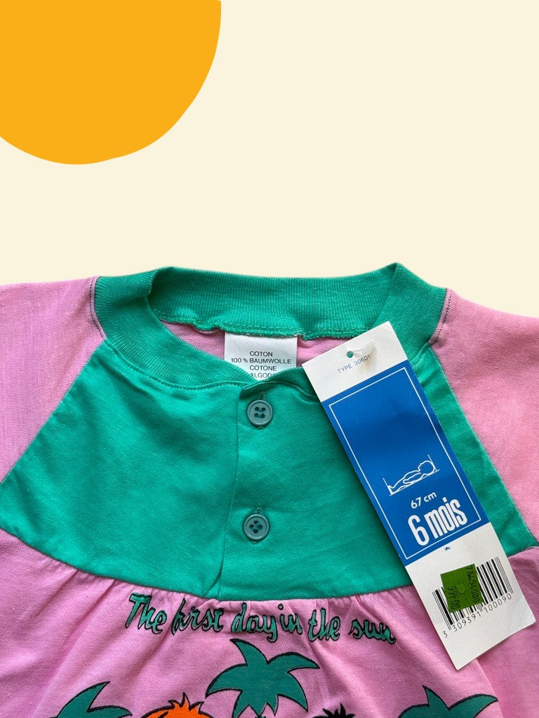 Ensemble t-shirt teddy + short girl & boy rose - 6 mois