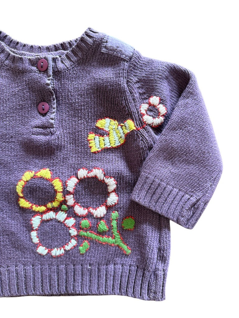 Pull maille violet - 6 mois