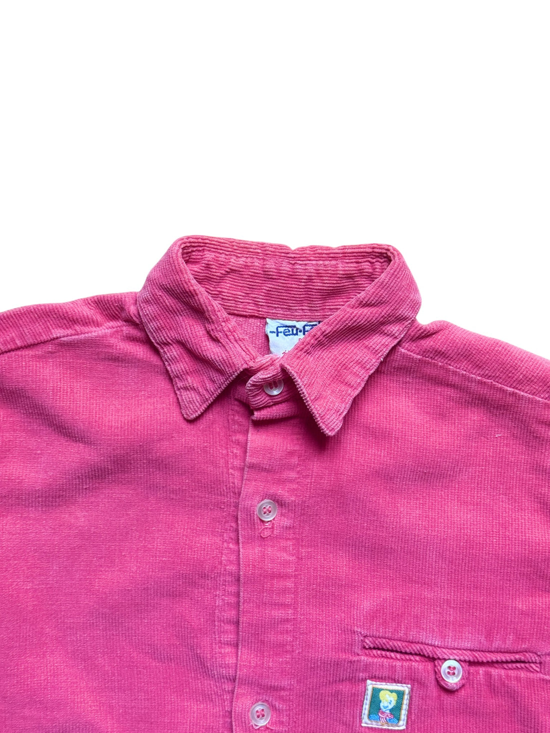 Chemise velours côtelé rose made in France - 4 ans