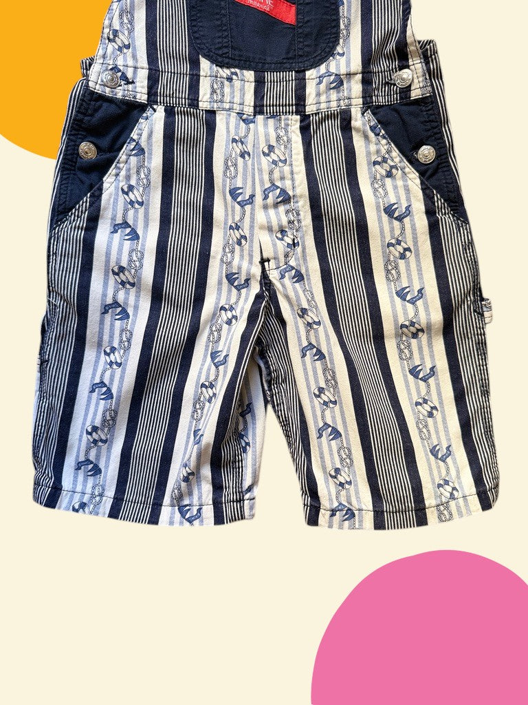 Salopette short marinière bleue - 8 ans