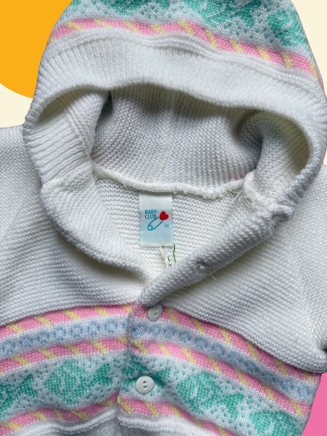 Gilet point mousse rayé pastel - 3 mois