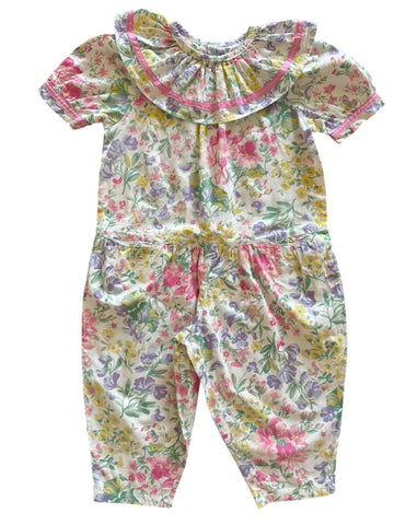 Combinaison fleurie col volant - 3 ans