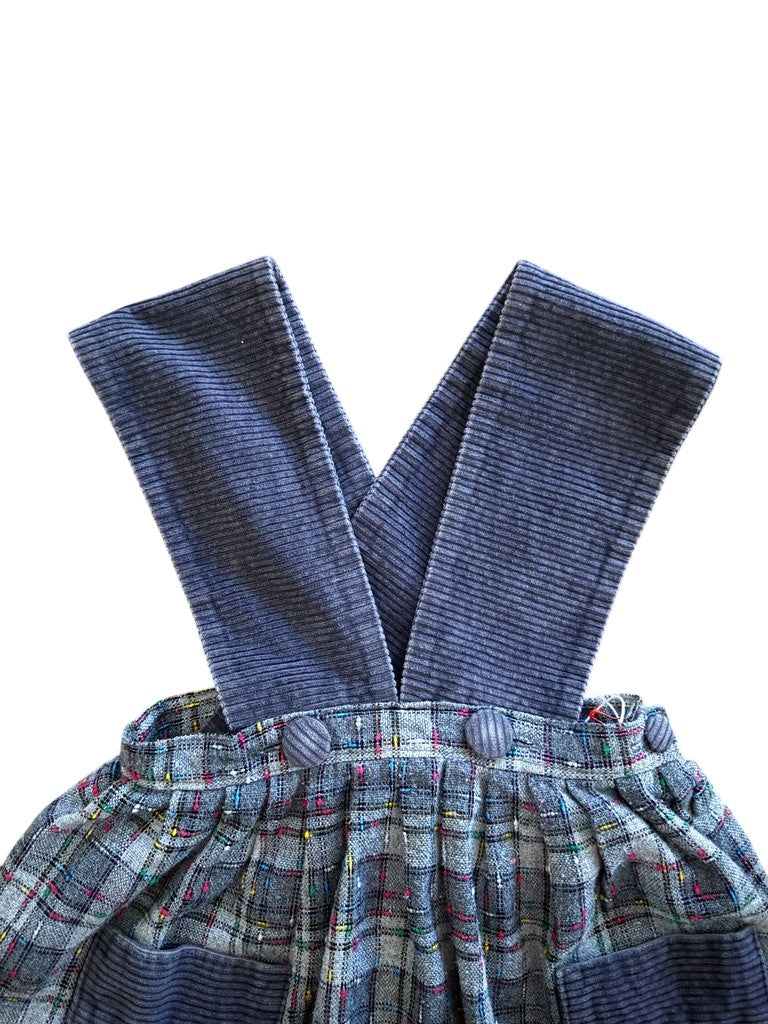 Robe tablier laineuse grise - 8 ans