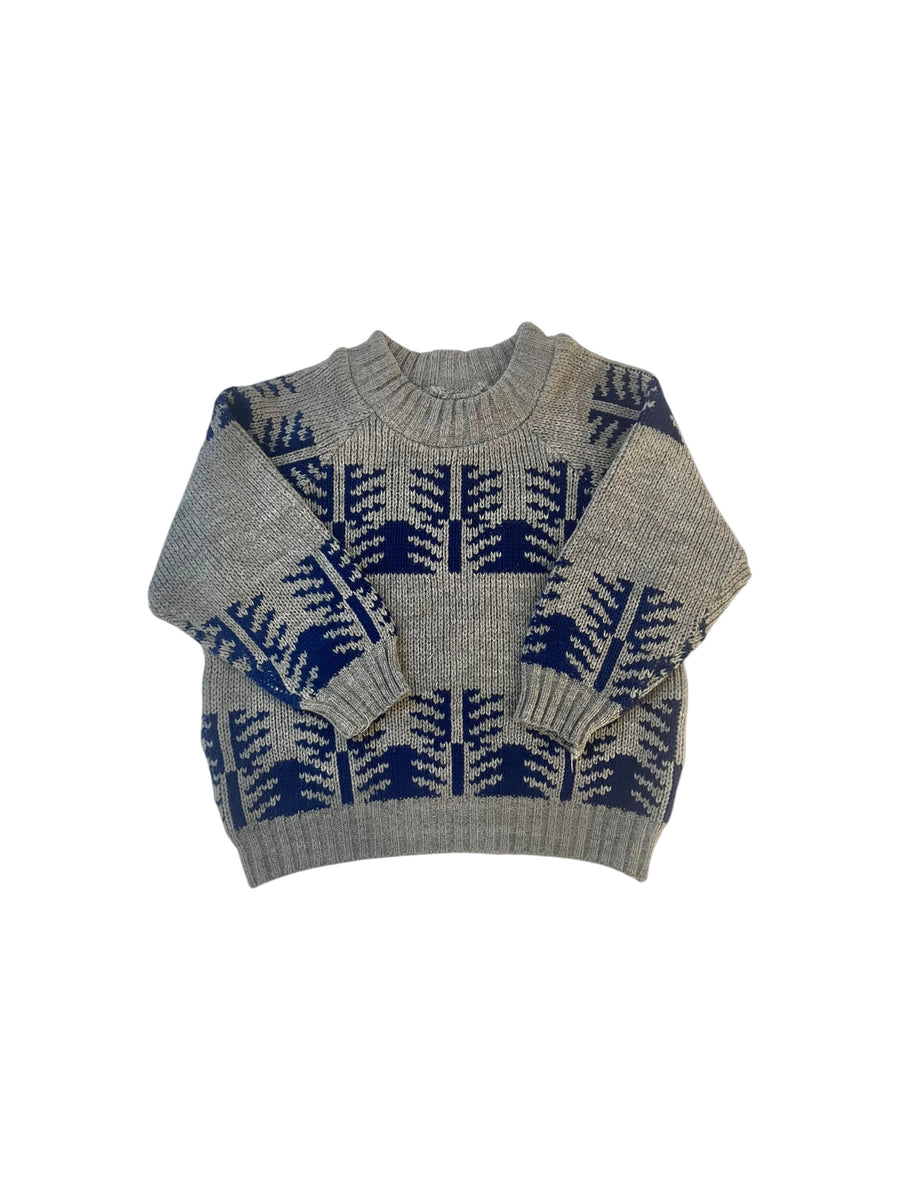 Pull jacquard sapin gris - 4 ans