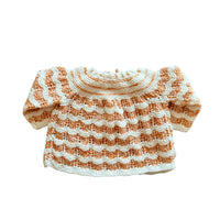 Gilet ocre et blanc - 3 mois