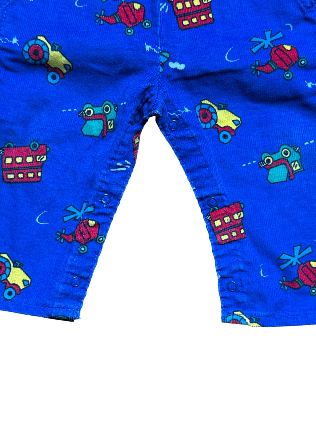 Salopette velours vehicules bleue - 18 mois