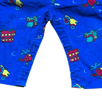 Salopette velours vehicules bleue - 18 mois