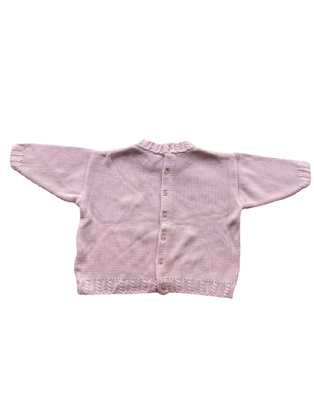 Ensemble tricot rose brodé - 18 mois
