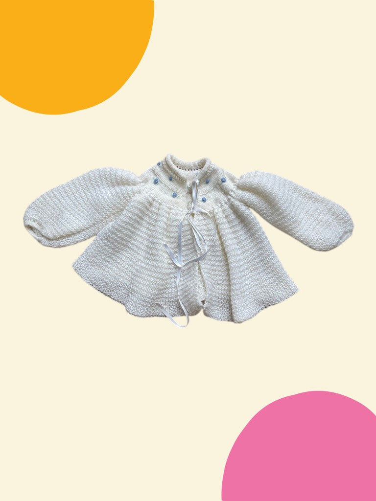 Cardigan cape fleurs brodées - 12/18 mois