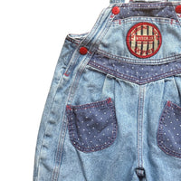 Salopette denim pois - 24 mois