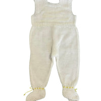 Combinaison tricot blanc et jaune - 3 mois