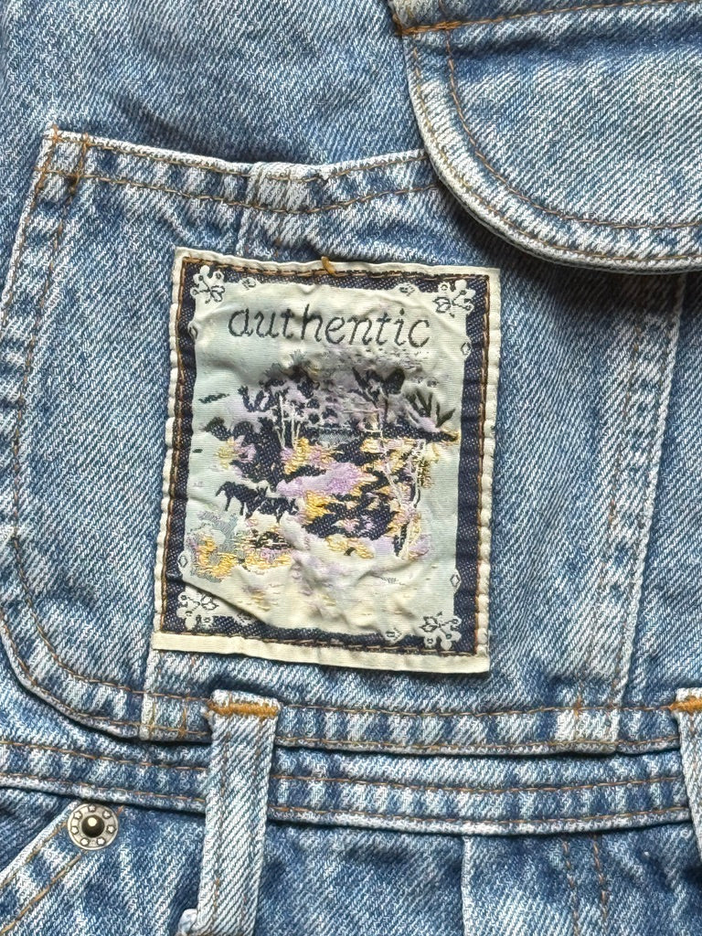 Salopette jean patch - 8 ans