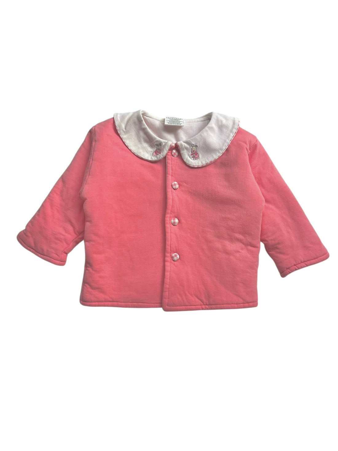 Ensemble gilet + salopette rose - 6 mois