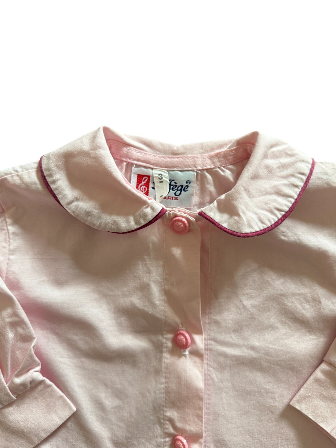 Chemise col claudine rose - 6 mois