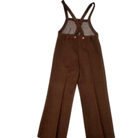 Salopette en maille marron et beige 70's - 4 ans