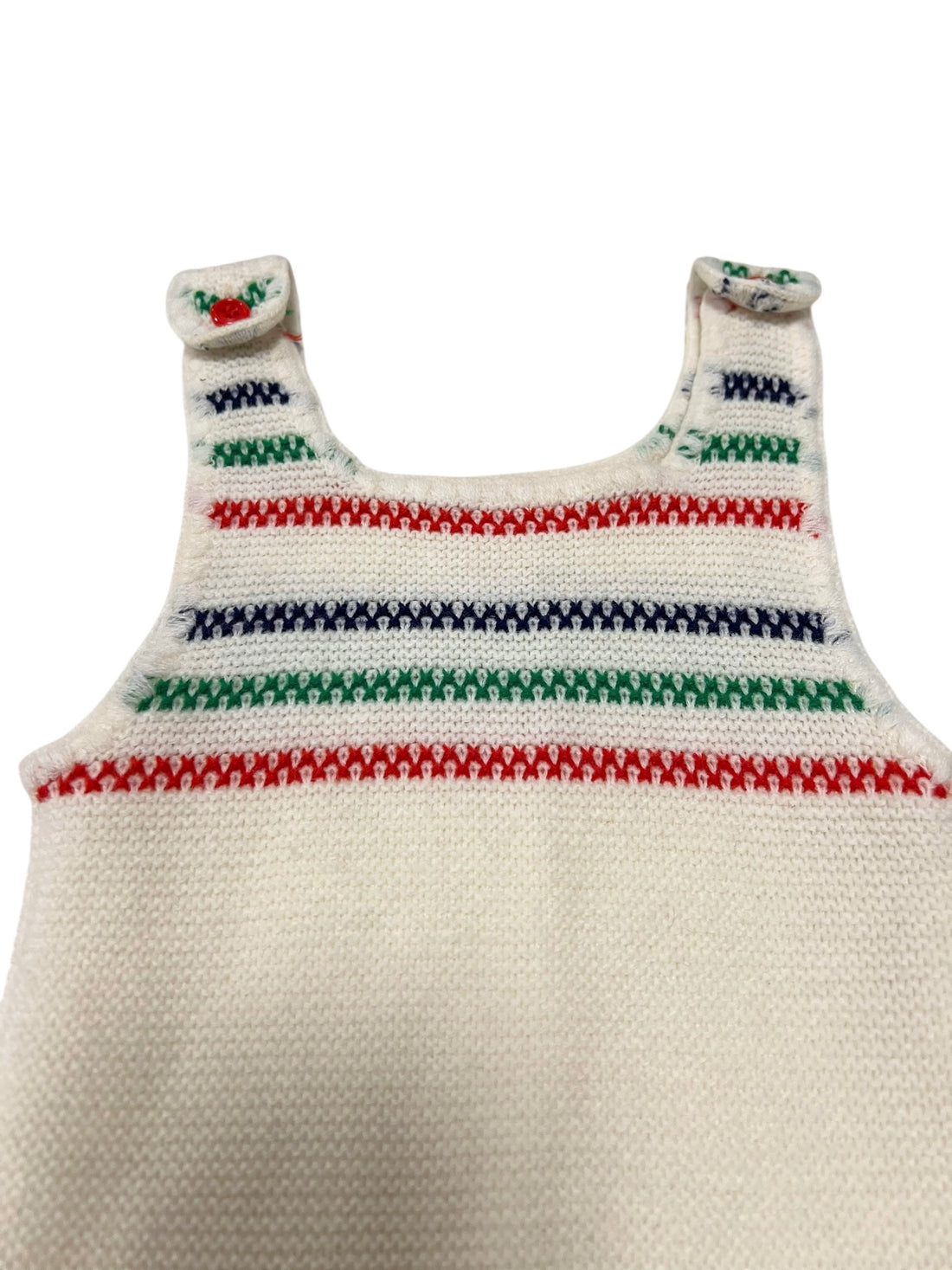 Combinaison tricot bleu vert rouge - 12 mois