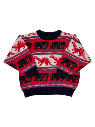 Pull oversize jacquard dino - 6 ans