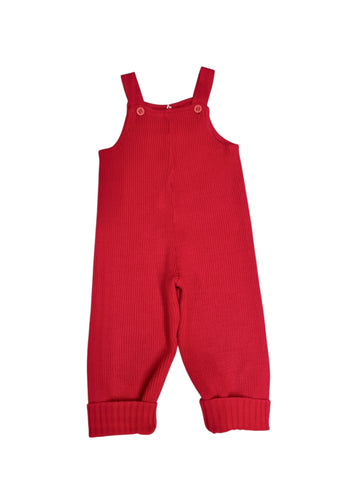 Salopette tricot rouge - 24 mois