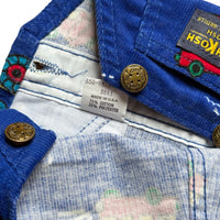 Salopette velours vehicules bleue - 18 mois